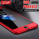 Чохол для Iphone 6 plus/6S plus протиударний 360 + скло в подарунок, Full Protection Red, фото 5