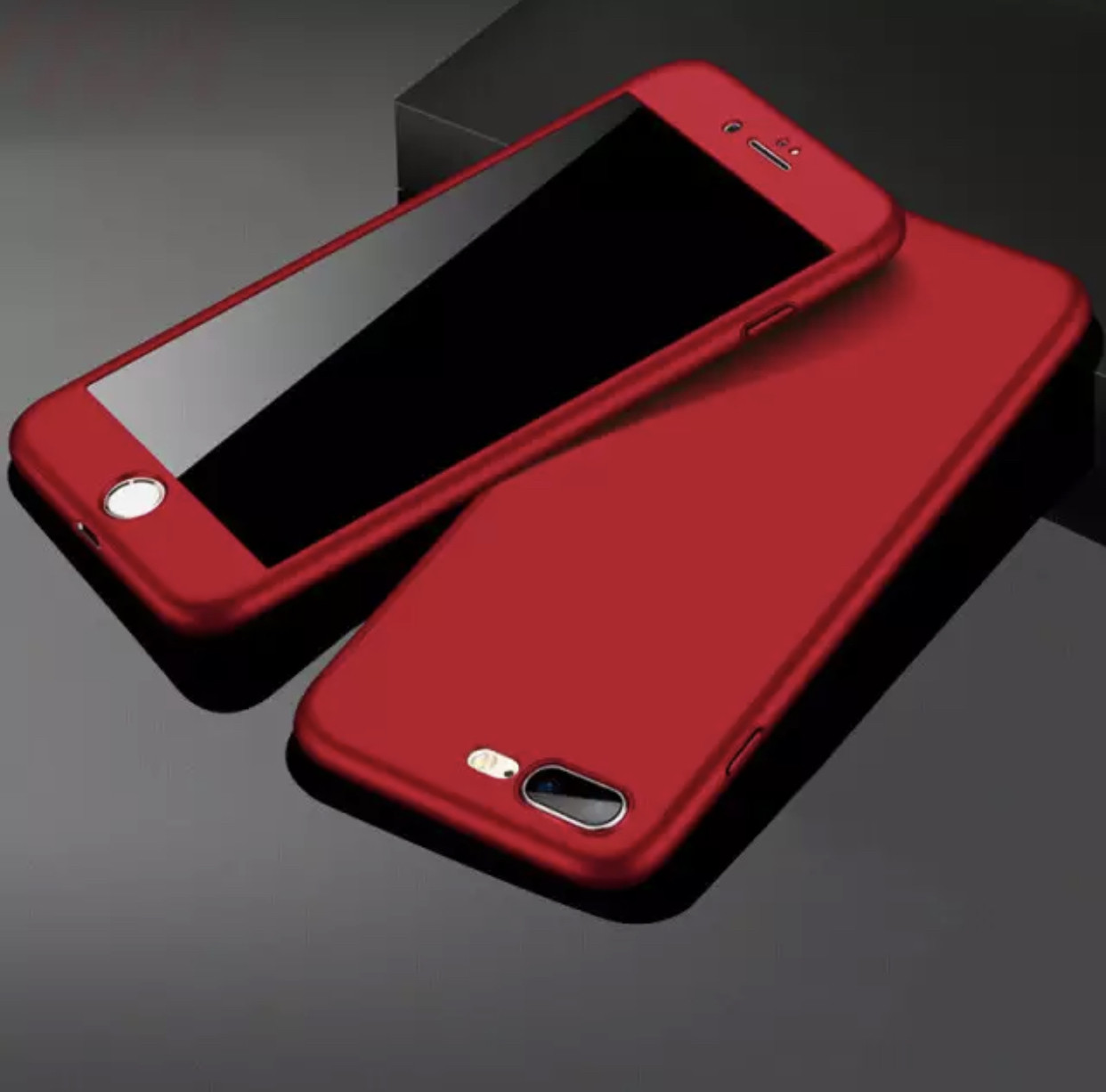 Чохол для Iphone 6 plus/6S plus протиударний 360 + скло в подарунок, Full Protection Red