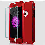Чохол для Iphone 6 plus/6S plus протиударний 360 + скло в подарунок, Full Protection Red, фото 6