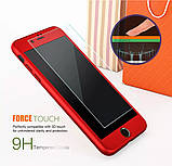 Чохол для Iphone 6 plus/6S plus протиударний 360 + скло в подарунок, Full Protection Red, фото 4