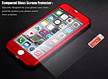 Чохол для Iphone 6 plus/6S plus протиударний 360 + скло в подарунок, Full Protection Red, фото 7