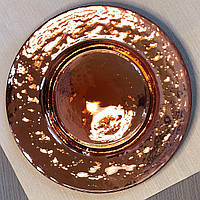 Набор 6 тарелок обеденных золотых из цветного стекла Роуз 32 см арт. HM0016