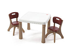 Набір стіл і 2 стільці Step 2 KITCHEN TABLE & CHAIRS коричневий 48х64х64/50х35х35 см