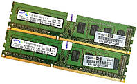 Пара оперативной памяти Samsung DDR3 4Gb (2Gb+2Gb) 1333MHz PC3 10600U 1R8 CL9 (M378B5773CH0-CH9) Б/У