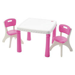 Набір стіл і 2 стільці Step 2 KITCHEN TABLE & CHAIRS рожевий 48х64х64/50х35х35 см