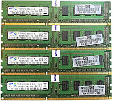 Комплект оперативної пам'яті Samsung DDR3 8Gb (4*2Gb) 1333MHz PC3 10600U 1R8 CL9 (M378B5773CH0-CH9) Б/В