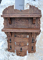 Вешалка - полка настенная под старину деревянная
