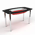 Скляний обідній стіл Бочка (червоно-чорний). Кухонний стіл. Столи для дому