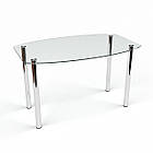 Скляний обідній стіл Бочка прозорий. Кухонний стіл. Столи для дому