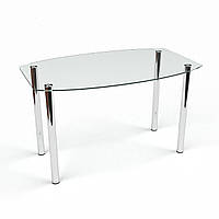 Стеклянный обеденный стол Бочка прозрачный. Кухонный стол. Столы для дома
