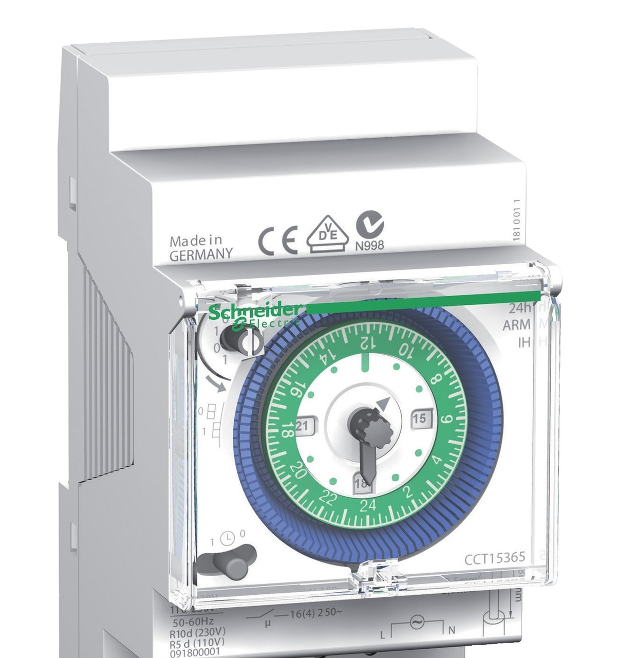 Електромеханічний таймер Schneider Electric IH24H MEM 1C 16 A з добовою пам'яттю