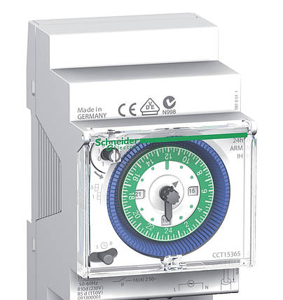 Електромеханічний таймер Schneider Electric IH24H MEM 1C 16 A з добовою пам'яттю, фото 1