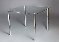 Обідній кухонний стіл Квадратний прозорий. Скляний стіл. Столи для будинку зі скла