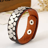 Браслет шкіряний жіночий із заклепками Європейський стиль 00303