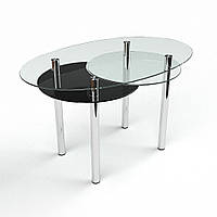 Стеклянный обеденный стол Лагуна. Кухонный столик из стекла. Столы для дома