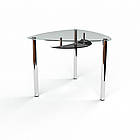 Обідній стіл скляний Місяць. Кухонний столик зі скла. Столи для дому