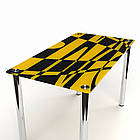 Скляний обідній стіл Абстракція. Кухонний столик зі скла. Столи для дому