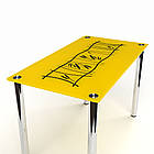 Скляний обідній стіл Бамбук. Кухонний столик зі скла. Столи для дому