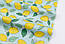 Сатин "Лимони та білі квіточки на м'ятному" №2595с, фото 3