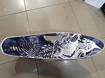 Скейт великий 65см. Пенні борд (Penny board) пениборд з малюнком, ручкою світяться колеса