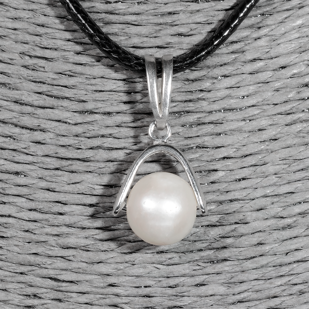 Срібний кулон із перлами, Ø10 мм, 1245КЛЖ