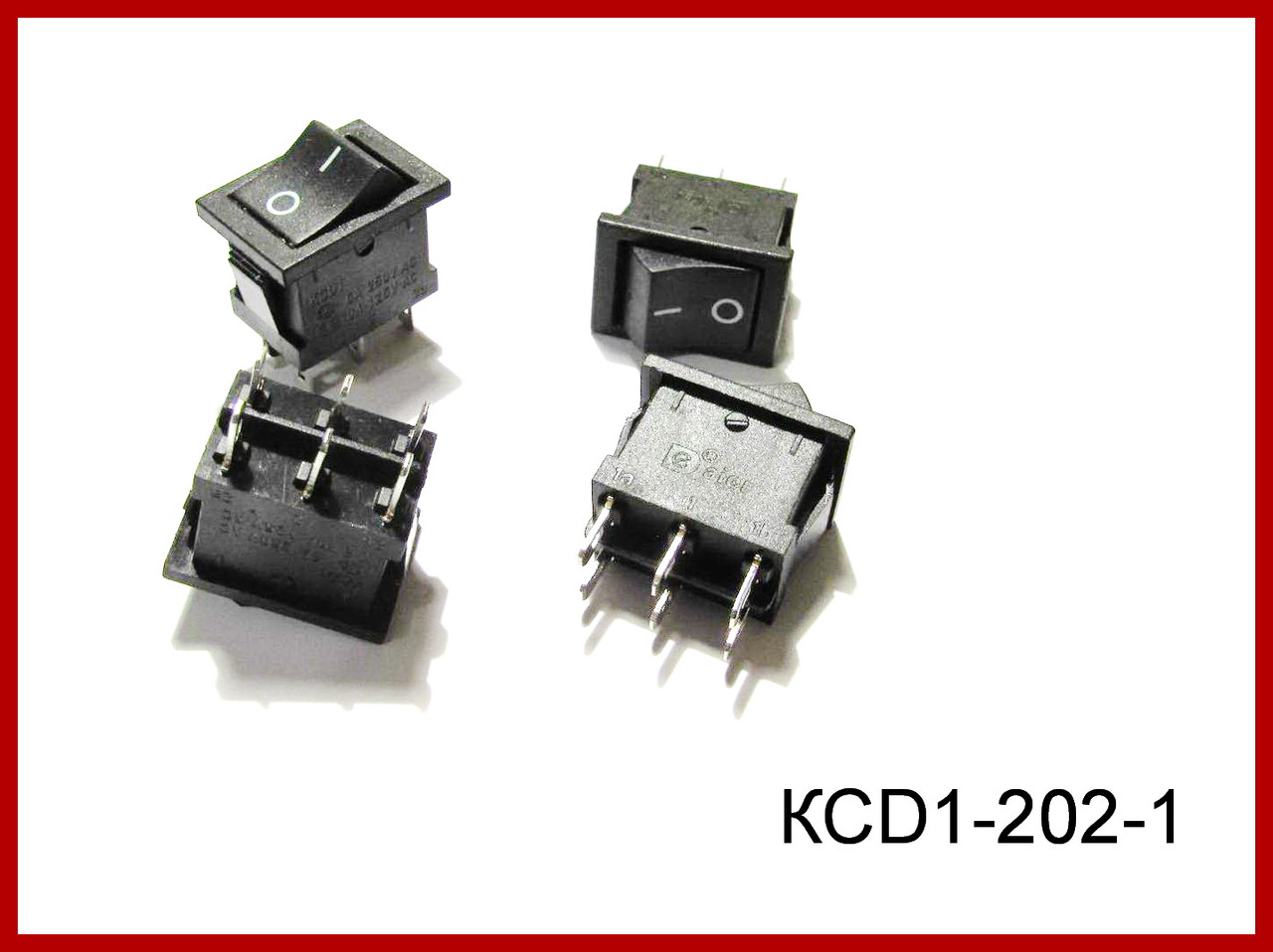 Перемикач консольний KCD1-202-1, 250V, 6A.