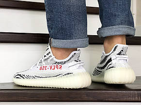 Модні кросівки Adidas x Yeezy Boost,білі з чорним, фото 3
