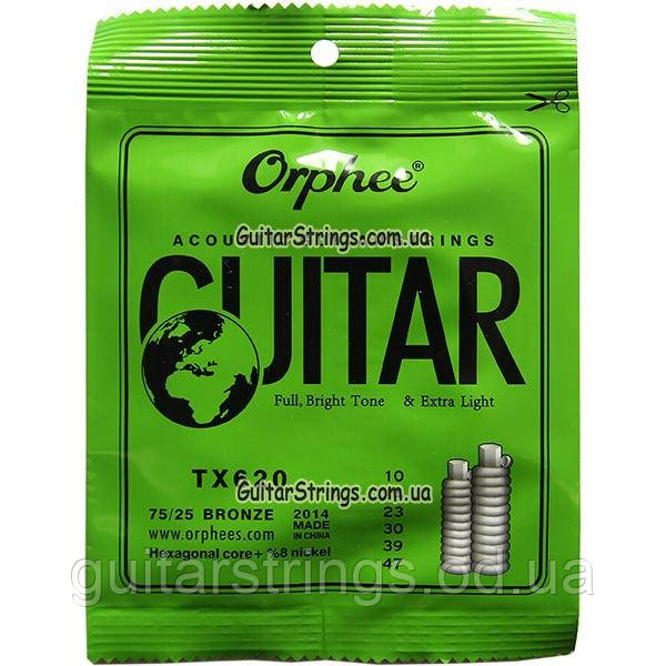 Струны Orphee TX620 Phosphor Bronze 75/25 Acoustic Guitar Strings 10-47 - фото 1 - id-p847109814