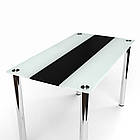 Скляний обідній стіл Вектор чорно-білий. Кухонний столик зі скла. Столи для дому