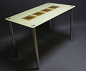 Обідній стіл скляний Вихор. Кухонний столик зі скла. Столи для дому