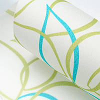 Рулонные шторы ABRIS Ролета тканевые красивые листья абстракция Green