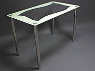 Скляний обідній стіл Хвиля. Кухонний столик зі скла. Столи для дому