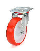 Колеса с поворотным кронштейном с площадкой, диаметр 160 мм, нагрузка 300 кг, Фрегат 42 20 160 РИ (Красный