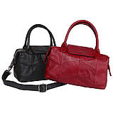 Сумка шкіряна жіноча стильна. Сумочка з натуральної шкіри (чорна), фото 4