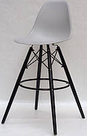 Стул барный Nik - BK 75 см, серый 10 на черных ногах Eames Barstool