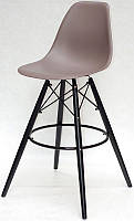 Стул барный Nik - BK 75 см, серый 23 на черных ногах Eames Barstool