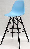 Стул барный Nik - BK 75 см, голубой 50 на черных ногах Eames Barstool