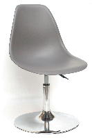 Стілець поворотний на круглому хромованому млинці Nik CH-BASE сірий 21, дизайн Charles and Ray Eames, фото 2