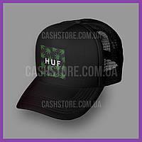 Кепка Тракер Huf 'Cannabis Logo Box' | Черная