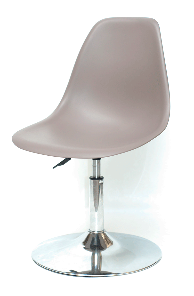 Стілець поворотний Nik CH-BASE сірий 23 на хромованій опорі млинці, дизайн Charles and Ray Eames, фото 1