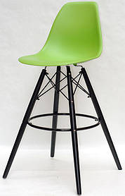 Стілець барний Nik — BK 75 см, зелений 41 на чорних ногах Eames Barstool, код 9218