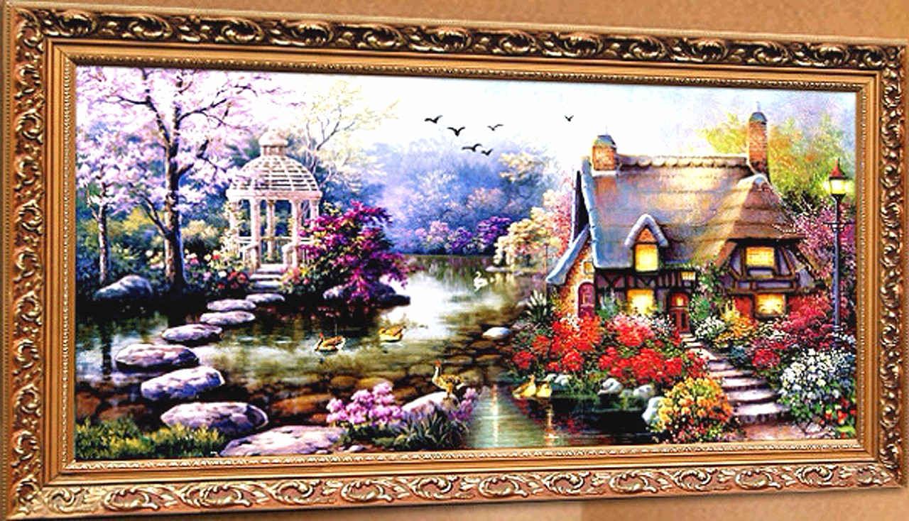 Набір для вишивки хрестом "Альтанка на воді" 60*30 шовк, фото 1