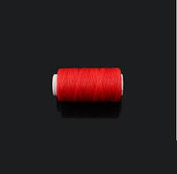 Нитка вощеная для шитья по коже 1 мм 50 м красный цвет плоская нить