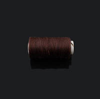 Нитка вощеная для шитья по коже 1 мм 50 м темно-темно-коричневый цвет плоская нить