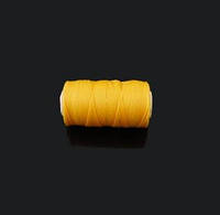 Нитка вощеная для шитья по коже 1 мм 50 м ярко-желтый цвет плоская нить