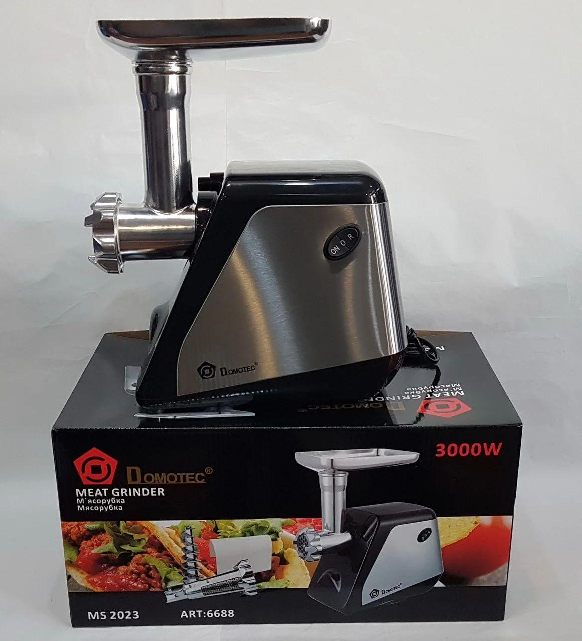 М'ясорубка 3000W з насадками для томатів і ковбасних виробів DOMOTEC MS-2023 (функція реверс), фото 1