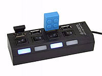 Разветвитель USB HUB Удлинитель Концентратор 4 Порта + Подсветка