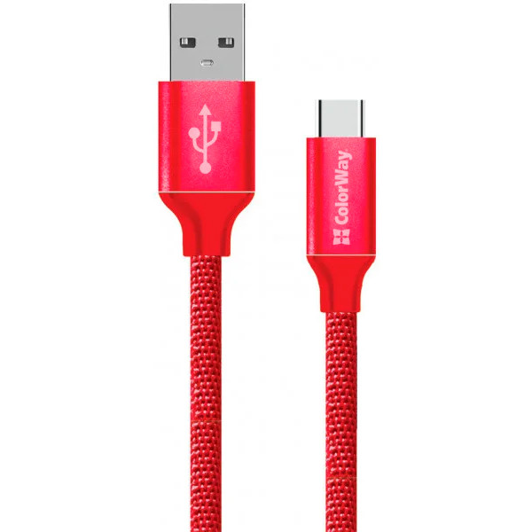 Кабель ColorWay USB Type-C 2.1 А Red