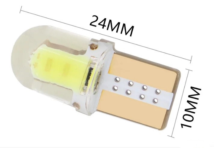 Лампочка автомобильная T10 W5W COB LED - синий - фото 2 - id-p565634415