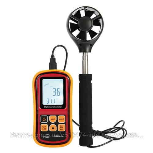 Анемометр, виносна телескопічна крильчатка 0,8-45м/с, -10-45°C BENETECH GM8901X